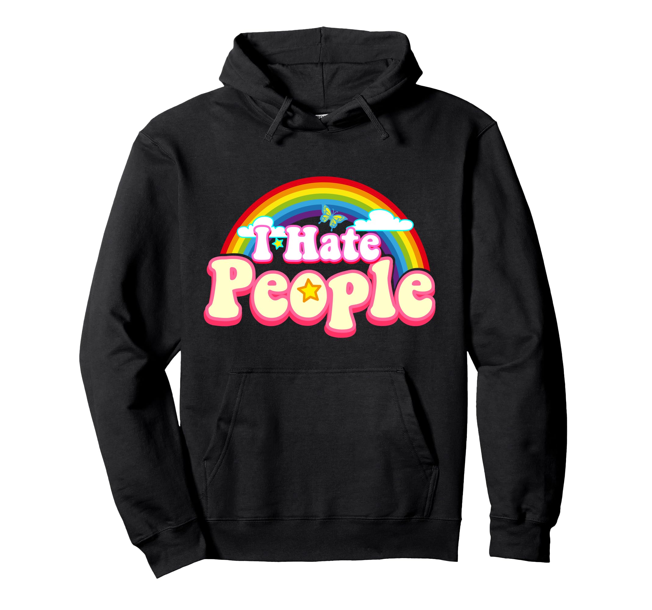 I Hate People Rainbow Theme Funny Hoodie - Trendy Graphic Men Women - T-Shirt, Sweatshirt, Hoodie