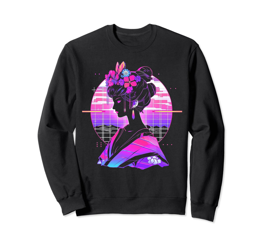 Vaporwave Geisha 80S Synthwave 38 Sweatshirt - Fun Novelty Design Unisex - T-Shirt, Sweatshirt, Hoodie