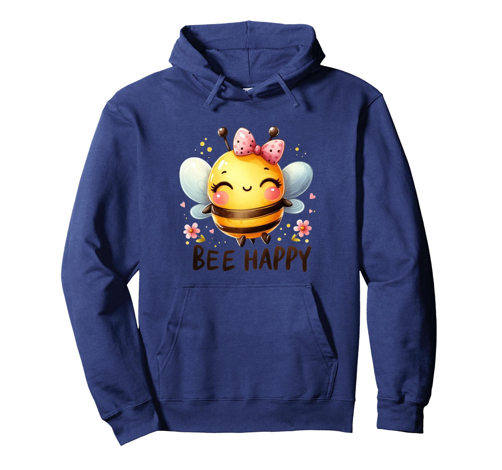 Funny Bee Happy Kawaii Buzz Hoodie - Minimalist Print Men Women - T-Shirt, Sweatshirt, Hoodie