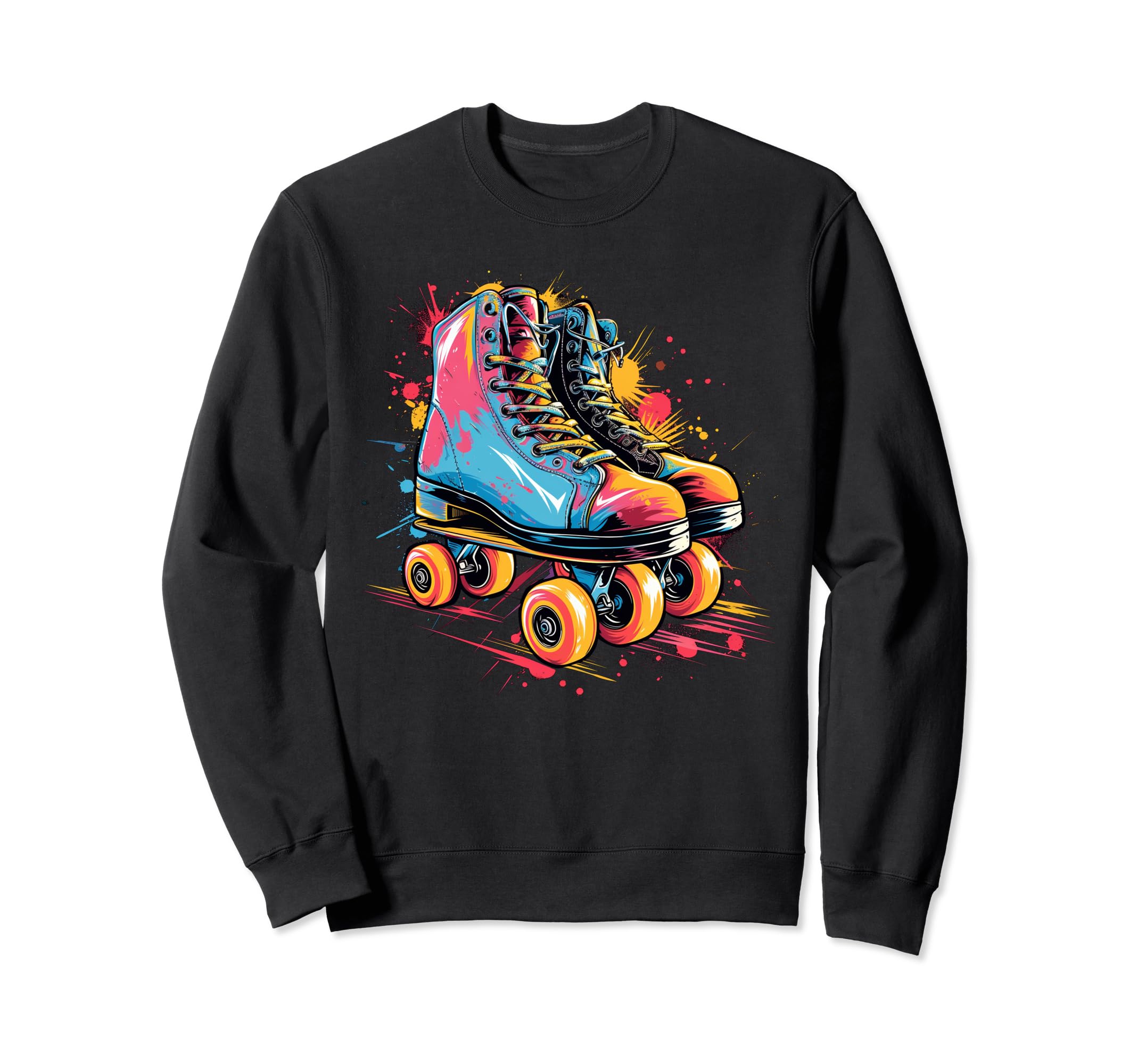 Colorful Painted Roller Skates Sweatshirt - Graphic Print Men Women - T-Shirt, Sweatshirt, Hoodie