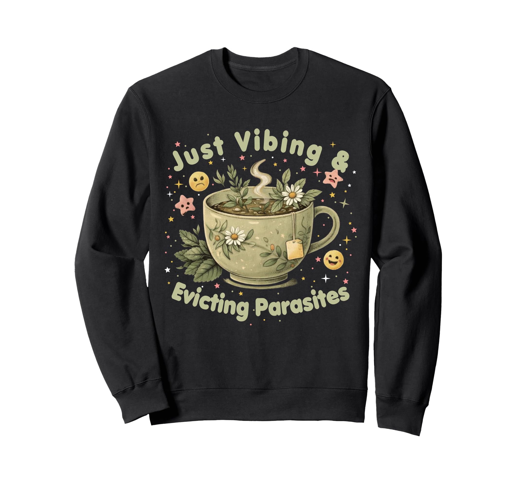 Funny Wellness Vibes Aesthetic Tea Sweatshirt - Graphic Print Men Women - T-Shirt, Sweatshirt, Hoodie