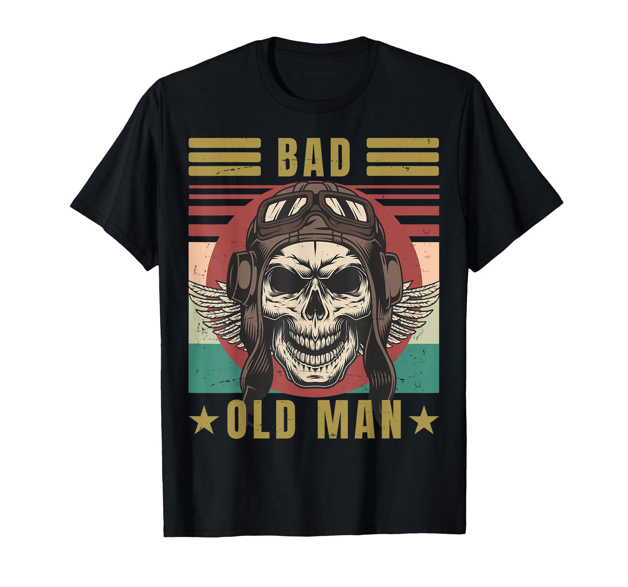 Bad Old Biker Skull Evil Motorcycle Gear T-Shirt - Unique Graphic Unisex - T-Shirt, Sweatshirt, Hoodie