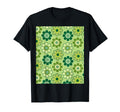 70S Floral Pattern Green Light Green T-Shirt - Custom Art Print Men Women - T-Shirt, Sweatshirt, Hoodie