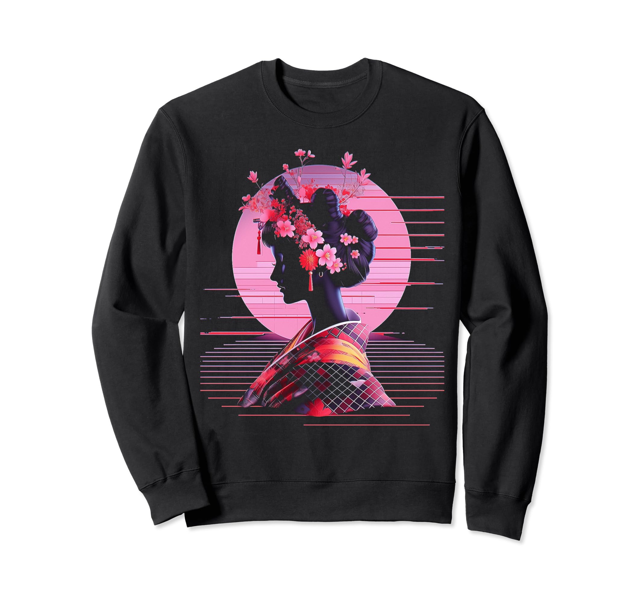 Vaporwave Geisha 80S Synthwave 33 Sweatshirt - Graphic Print Unisex - T-Shirt, Sweatshirt, Hoodie