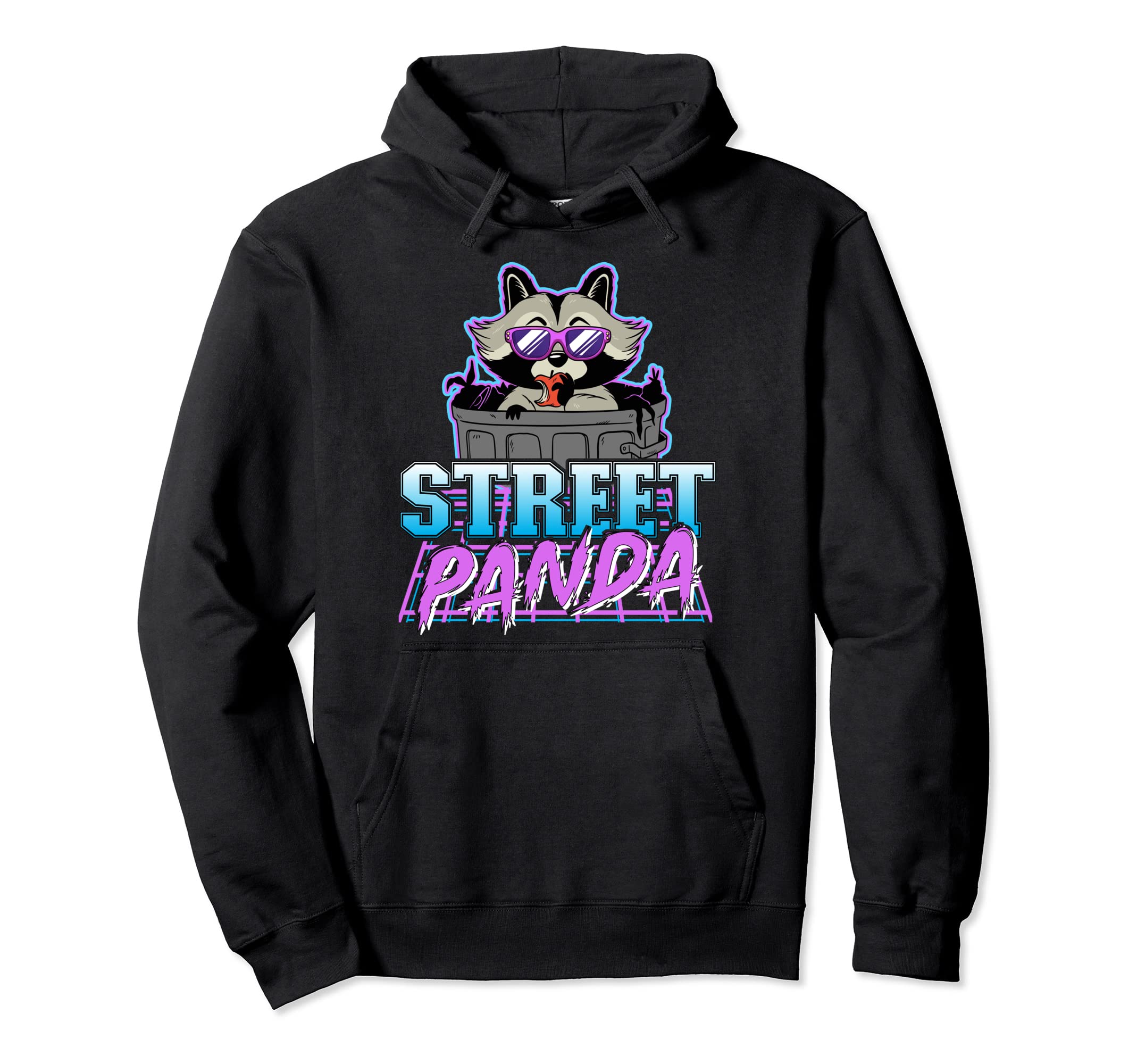 Street Panda Synthwave Retrowave Hoodie - Custom Art Print Men Women - T-Shirt, Sweatshirt, Hoodie