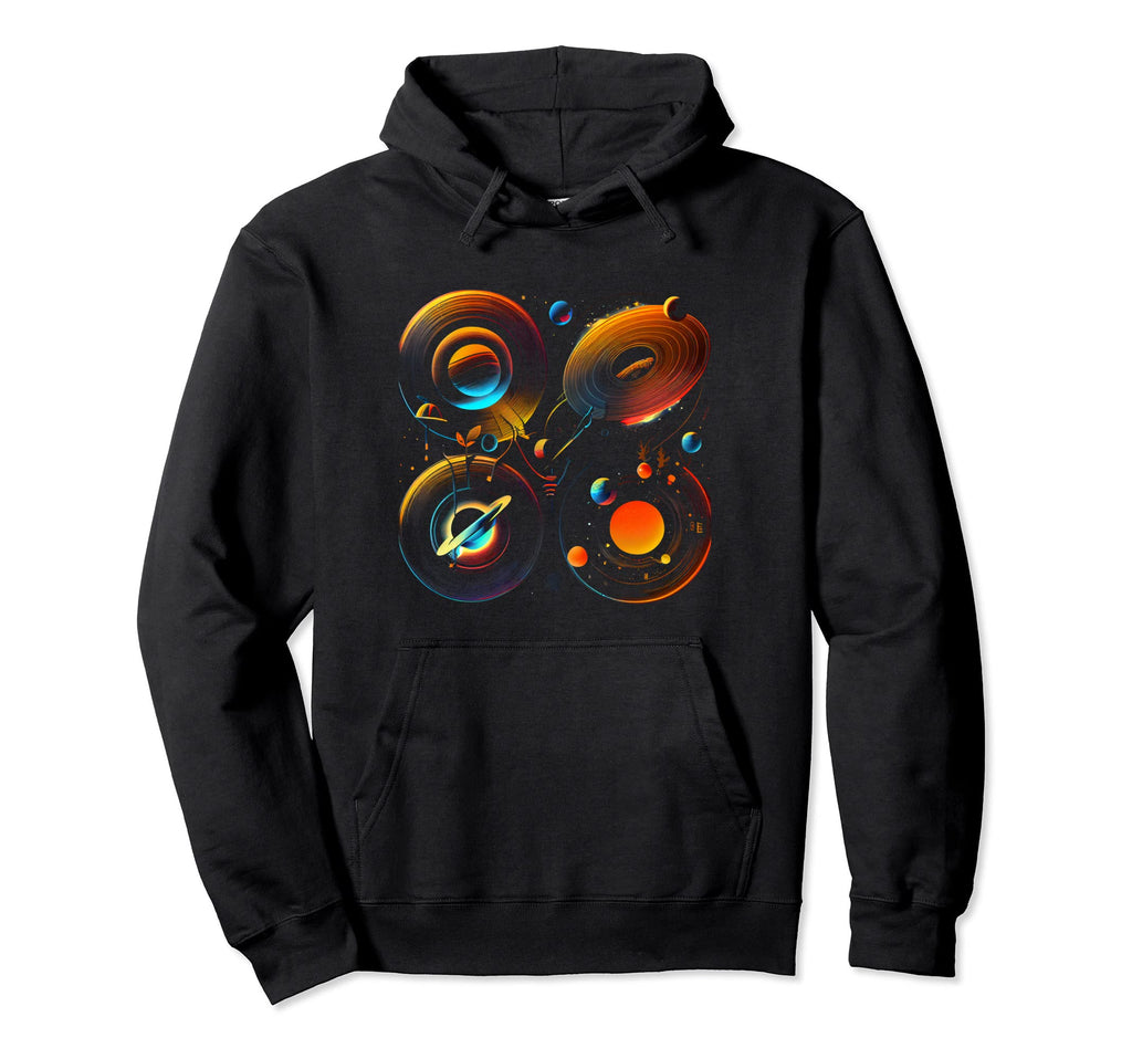 Vinyl 80S Record Turntable Hoodie - Fun Novelty Design Unisex - T-Shirt, Sweatshirt, Hoodie