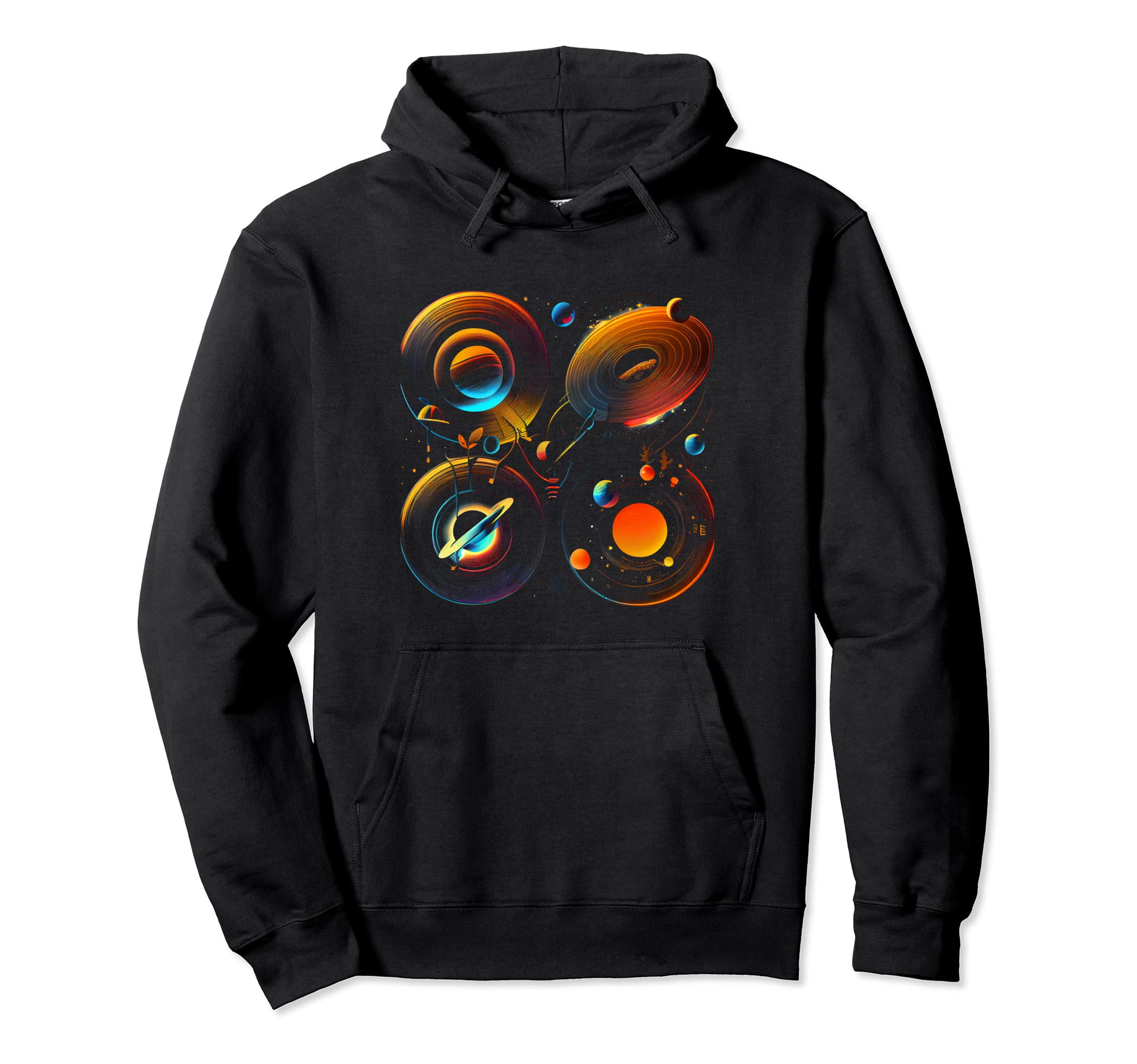 Vinyl 80S Record Turntable Hoodie - Fun Novelty Design Unisex - T-Shirt, Sweatshirt, Hoodie