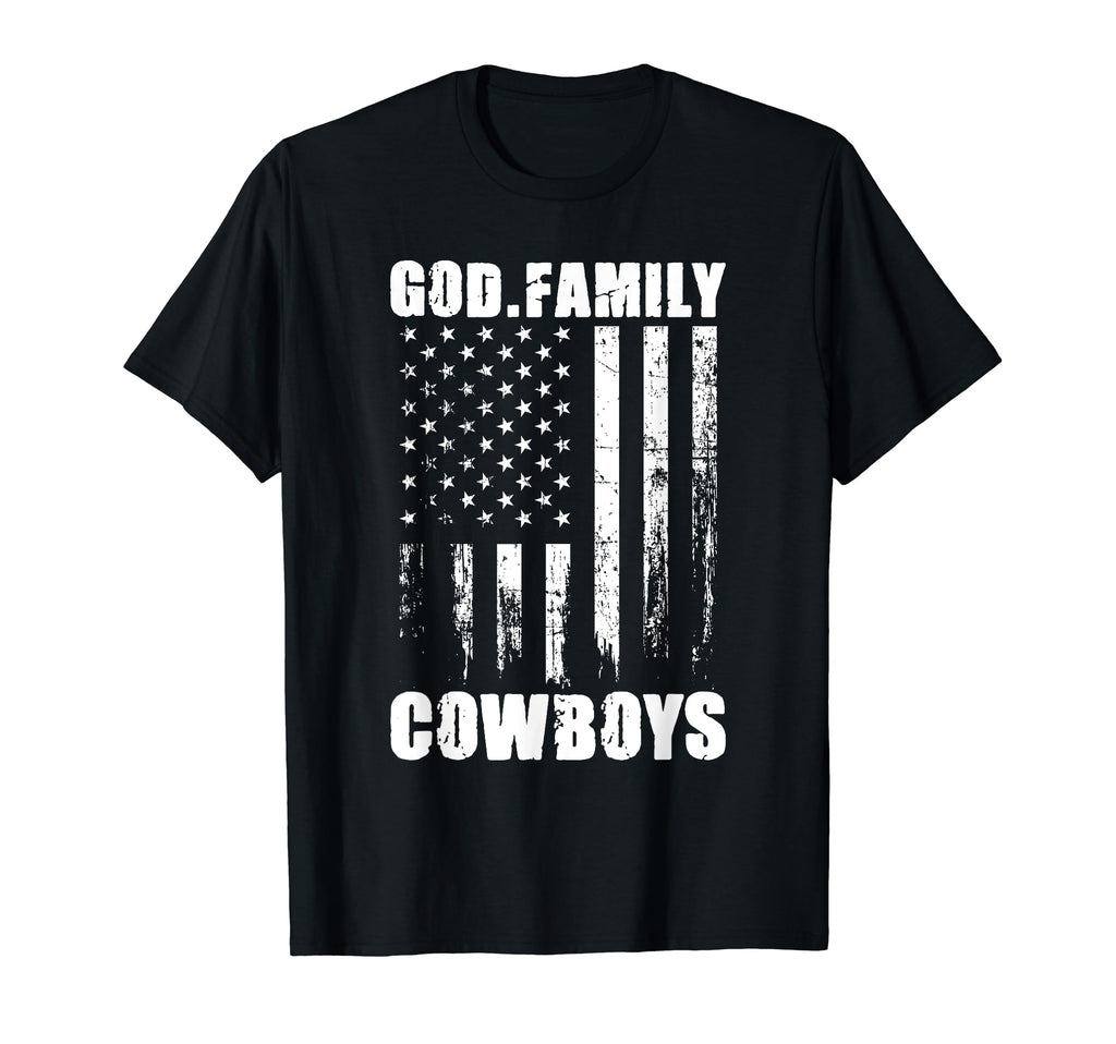 God Family Cowboys Usa Flag T-Shirt - Fun Novelty Design for Adults - T-Shirt, Sweatshirt, Hoodie