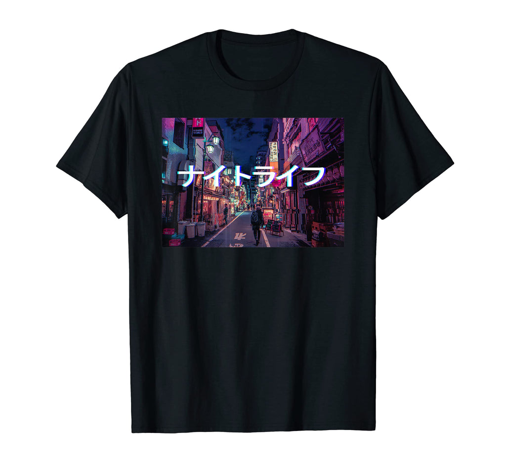 Vaporwave Glitch Outrun Tokyo Night T-Shirt - Trendy Graphic for Adults - T-Shirt, Sweatshirt, Hoodie