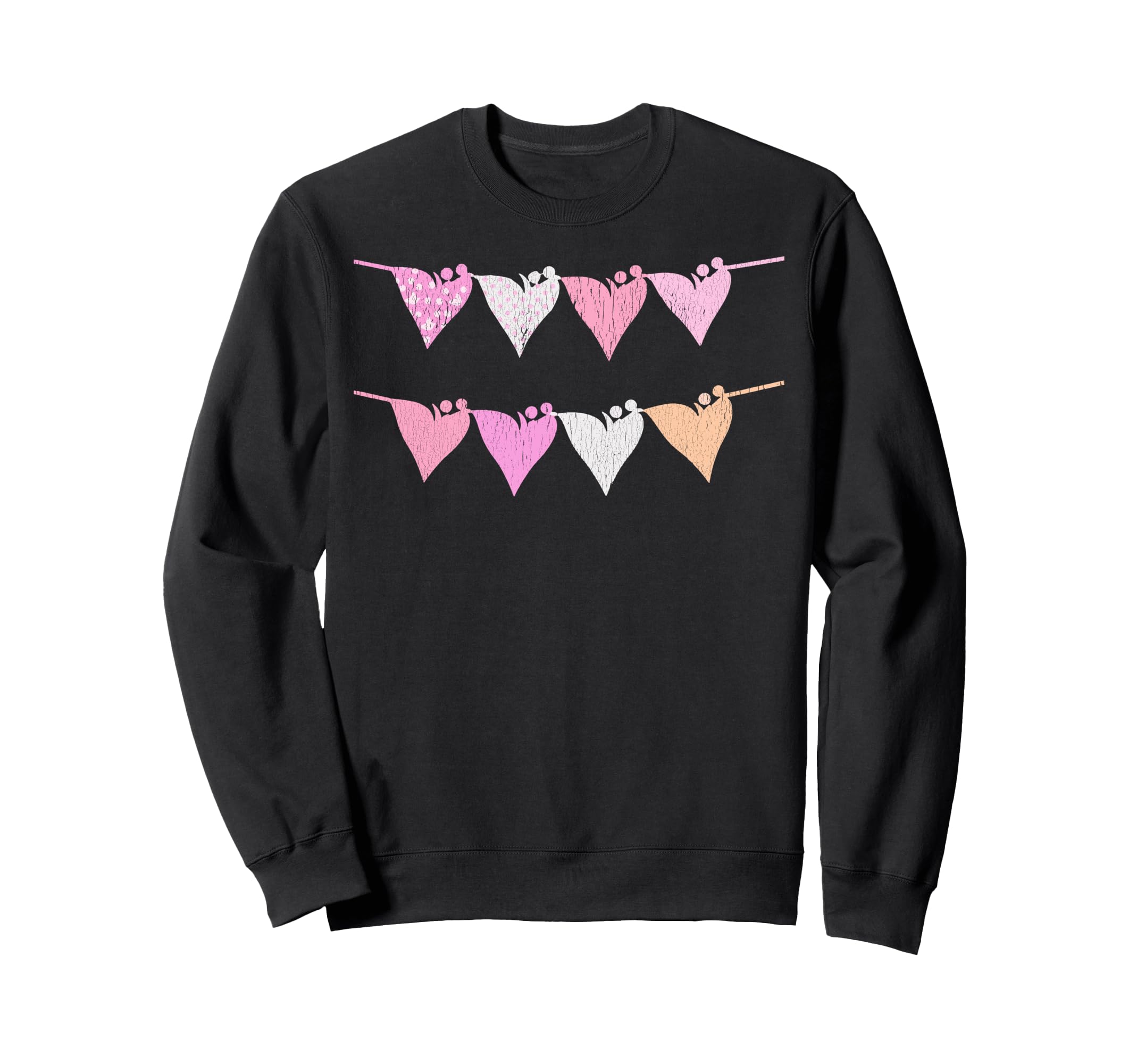 Colorful Heart Banners Peace Love Sweatshirt - Streetwear Style for Adults - T-Shirt, Sweatshirt, Hoodie