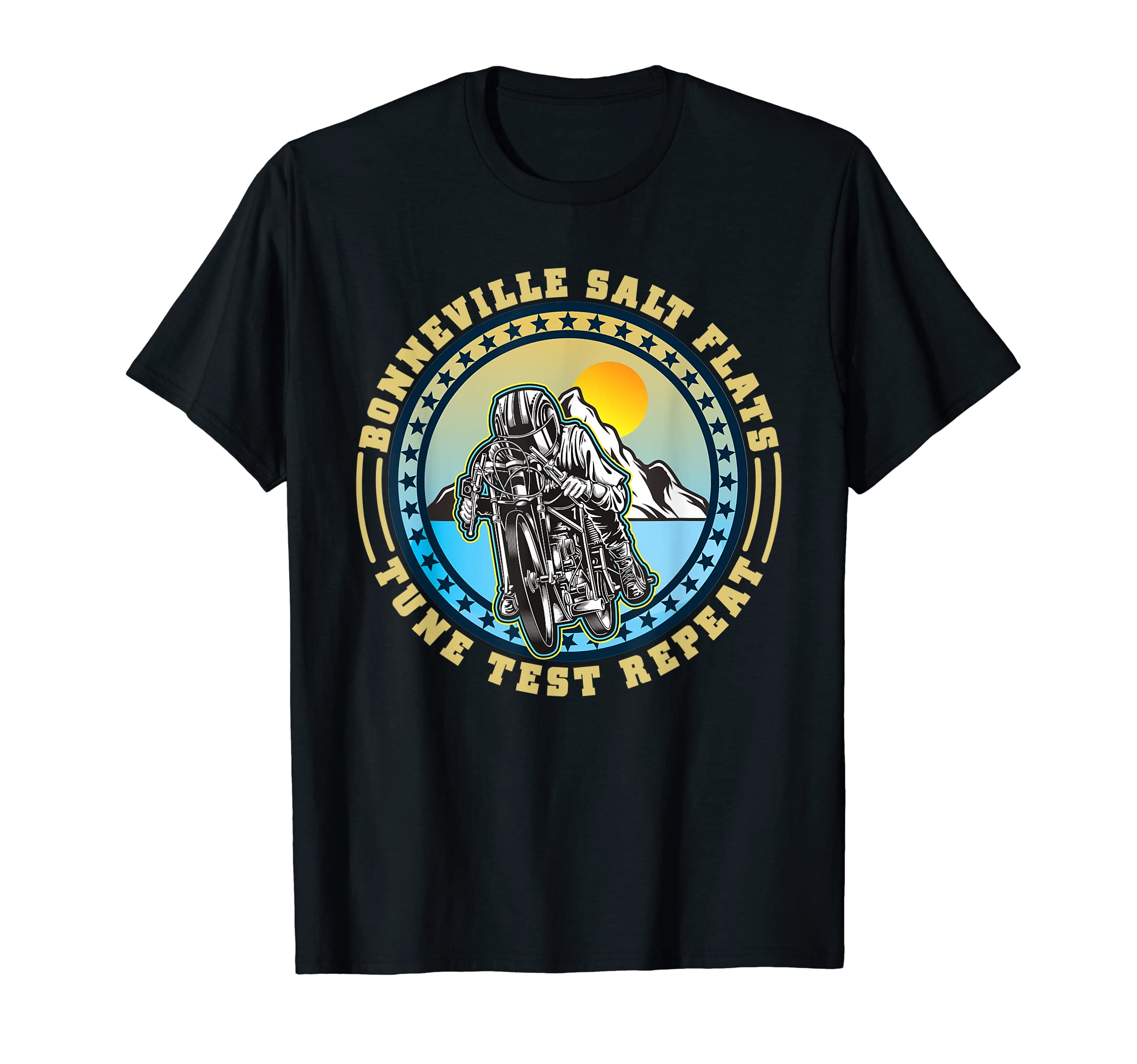 Bonneville Salt Flats Motorcycle Rider T-Shirt - Unique Graphic Unisex - T-Shirt, Sweatshirt, Hoodie