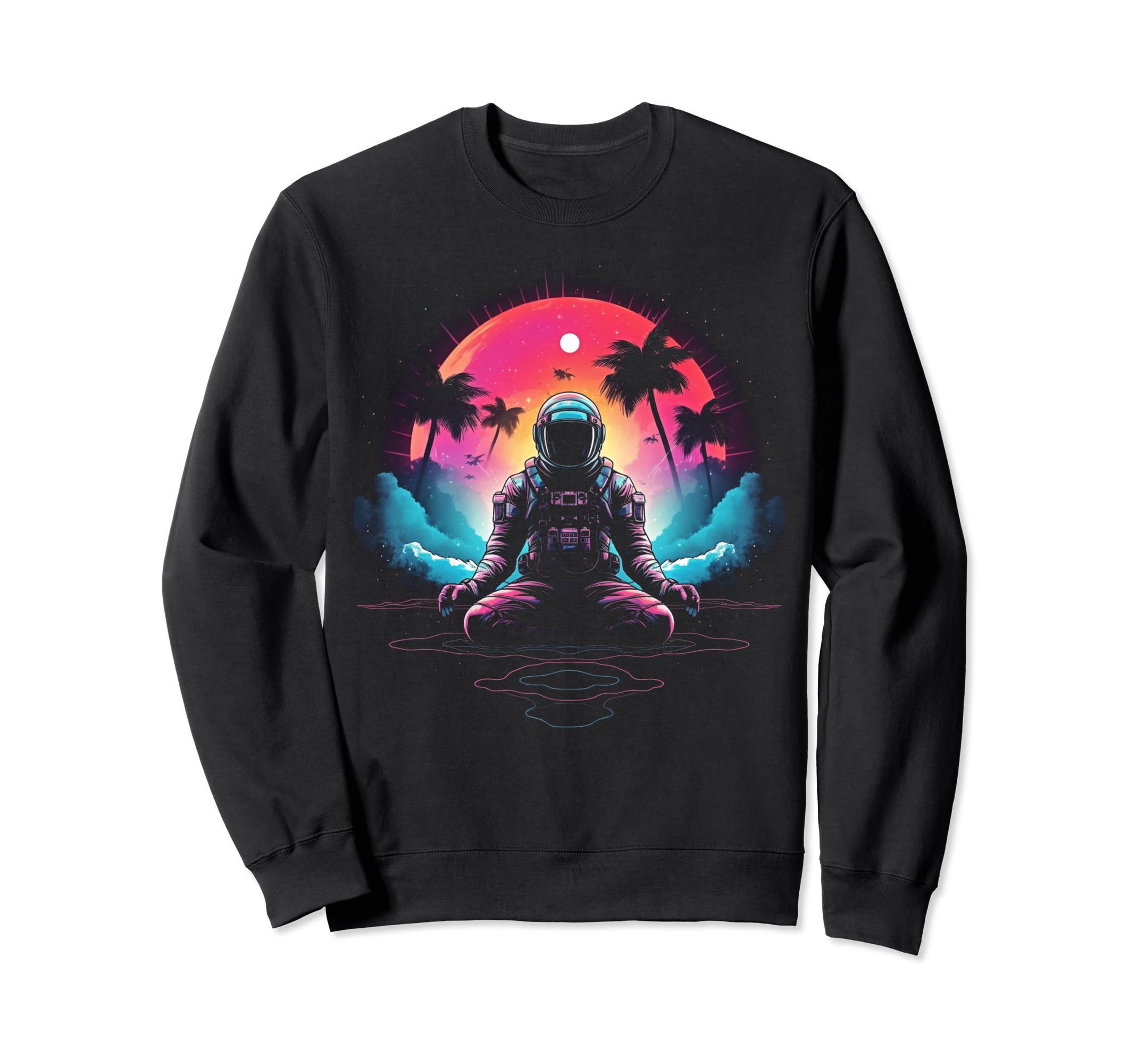 Synthwave Astronaut Cyberpunk 80S Sweatshirt - Unique Graphic Men Women - T-Shirt, Sweatshirt, Hoodie