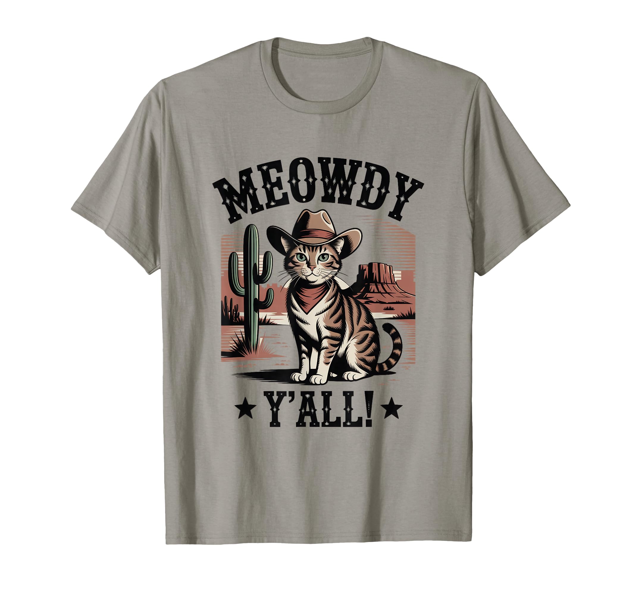 Meowdy You All Whiskers Wind Cowboy T-Shirt - Minimalist Print Unisex - T-Shirt, Sweatshirt, Hoodie