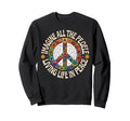 Peace Flower Imagine All People Boho Sweatshirt - Graphic Print for Adults - T-Shirt, Sweatshirt, Hoodie