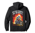Funny Motorcycle Riding Biker Skeleton Hoodie - Graphic Print Unisex - T-Shirt, Sweatshirt, Hoodie