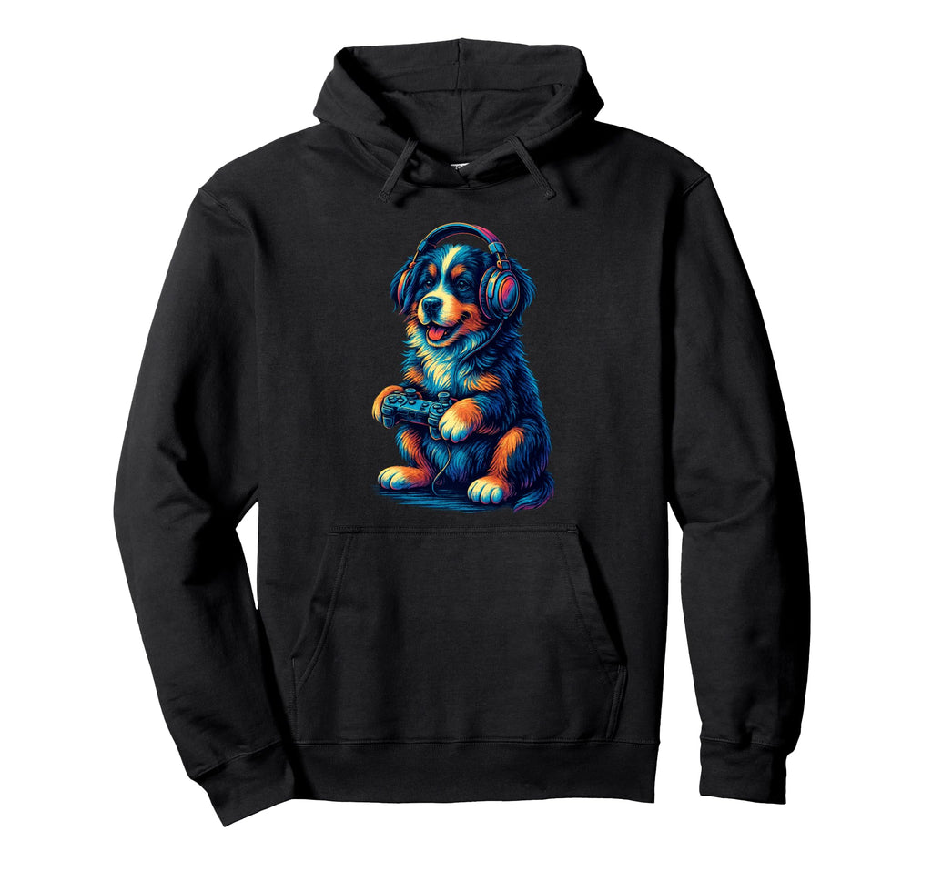 Bernese Mountain Dog Gamer Gaming Dog Hoodie - Streetwear Style Unisex - T-Shirt, Sweatshirt, Hoodie