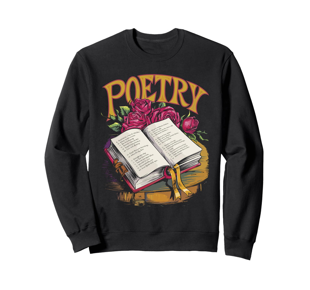 Poetry Distressed Typography Sweatshirt - Trendy Graphic for Adults - T-Shirt, Sweatshirt, Hoodie