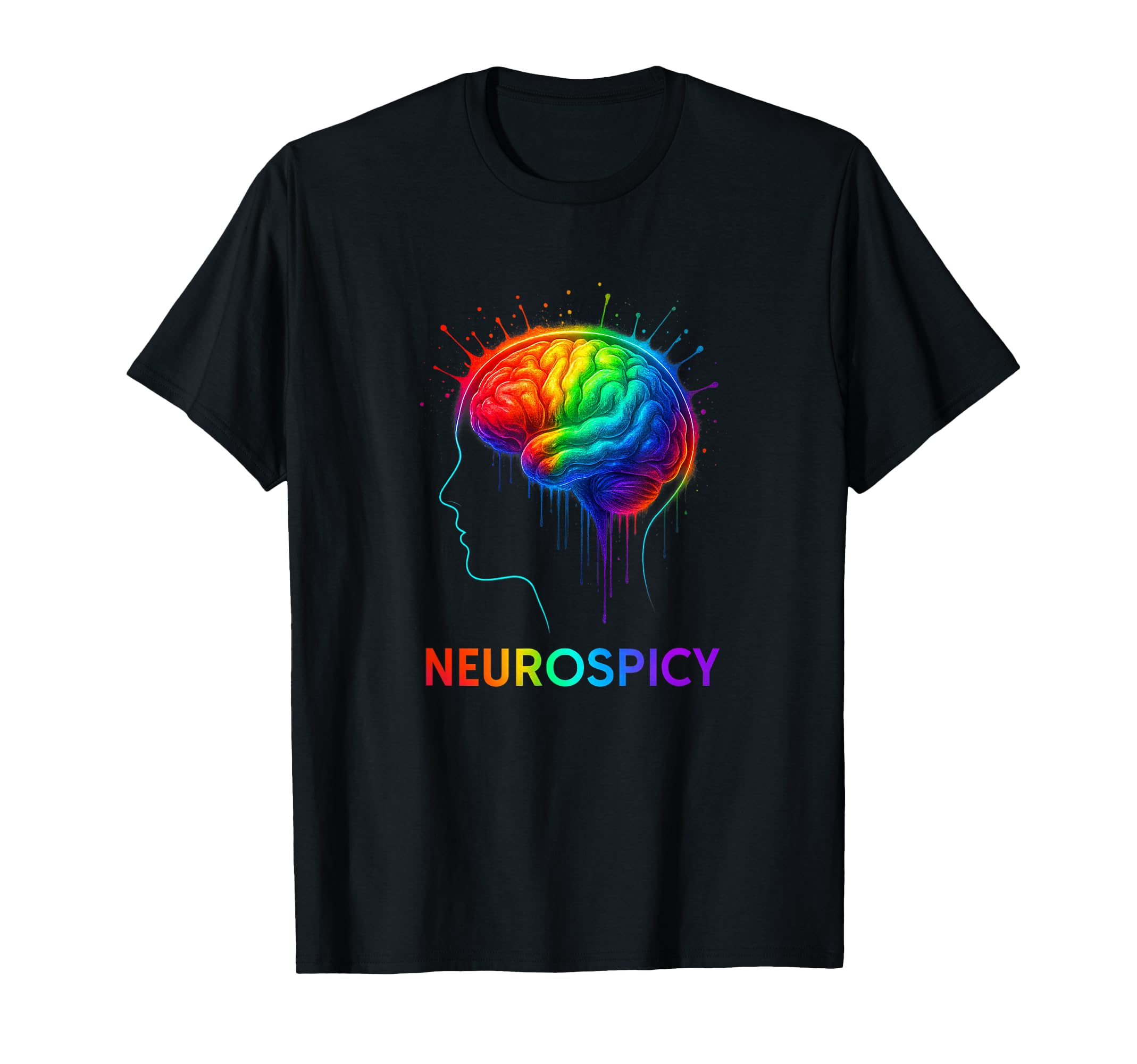 Neurospicy Rainbow Brain Introvert T-Shirt - Graphic Print for Adults - T-Shirt, Sweatshirt, Hoodie