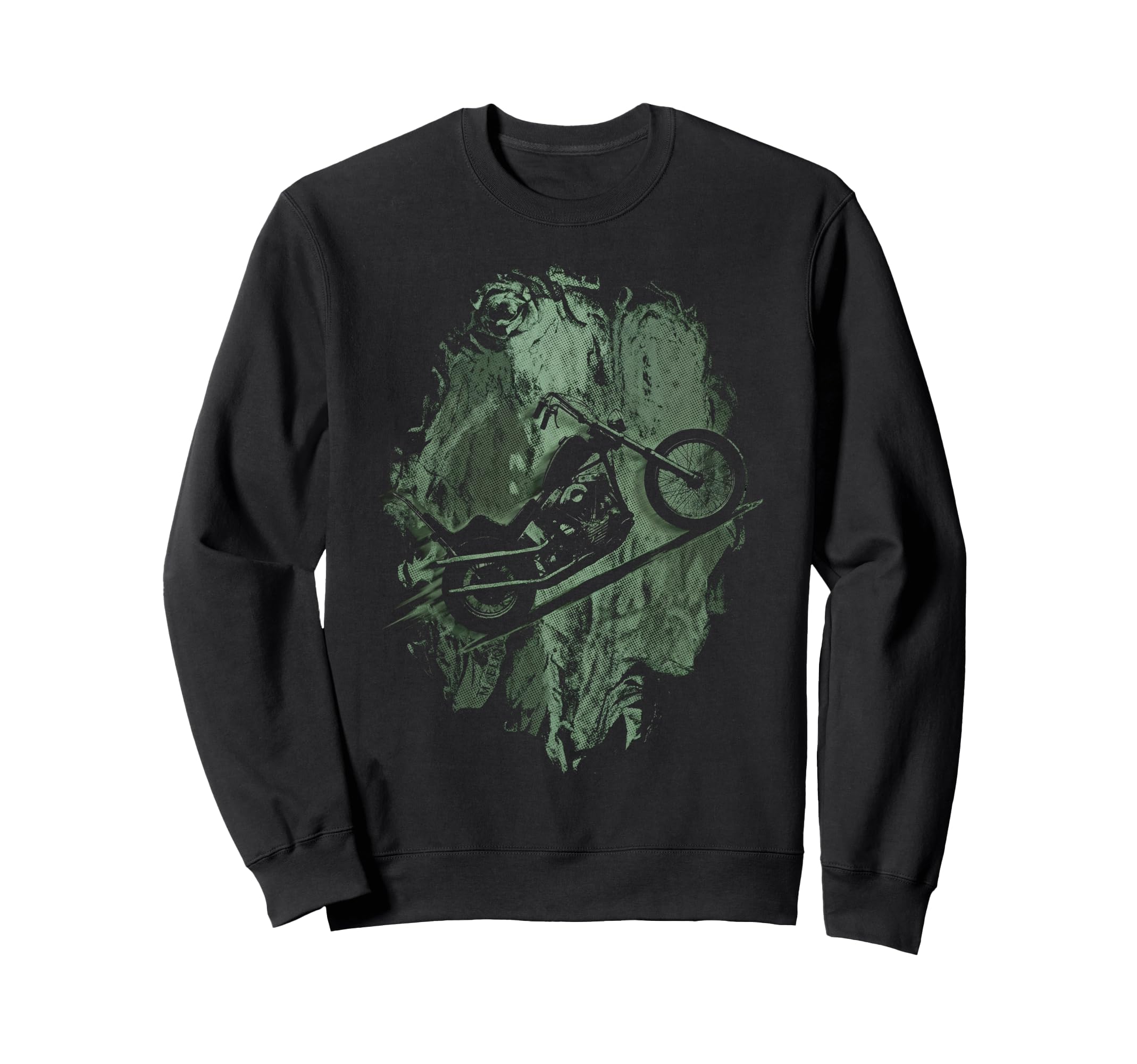 Chopper Motorcycle Grunge Biker Sweatshirt - Minimalist Print Men Women - T-Shirt, Sweatshirt, Hoodie