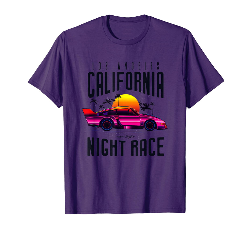 American California Night Race Cars T-Shirt - Fun Novelty Design Men Women - T-Shirt, Sweatshirt, Hoodie