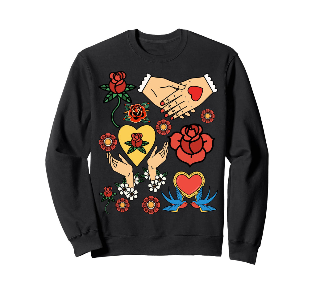 Flash Tattoo Art Sweatshirt - Fun Novelty Design Unisex - T-Shirt, Sweatshirt, Hoodie