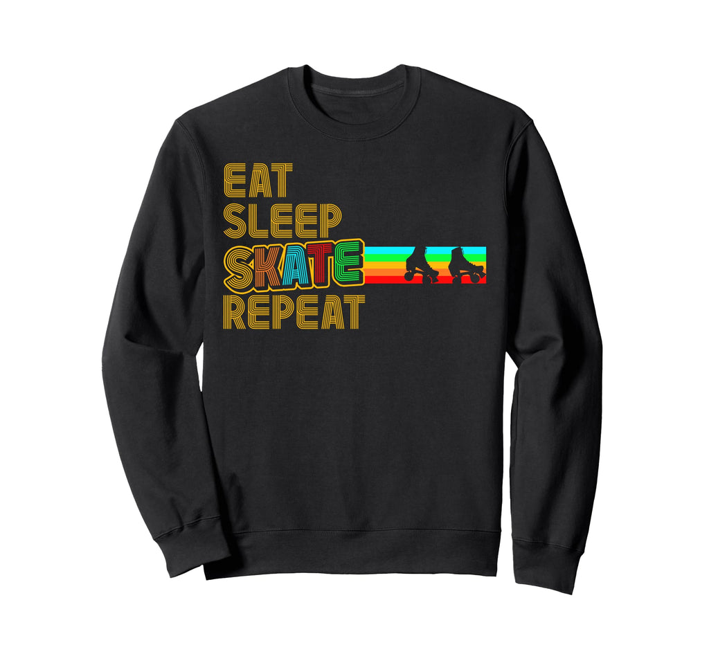 Roller Skating Skate 1970S Eat Sleep Sweatshirt - Graphic Print Unisex - T-Shirt, Sweatshirt, Hoodie
