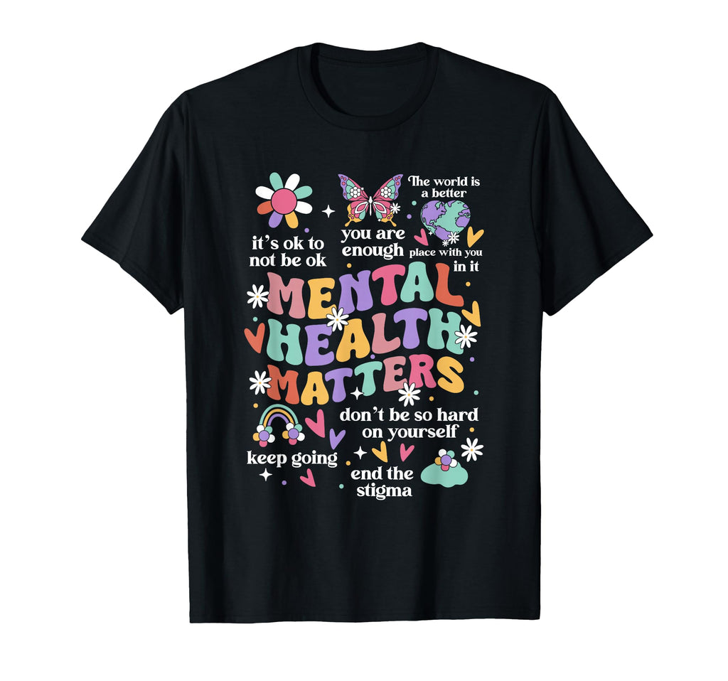 Mental Health Matters Human Brain T-Shirt - Fun Novelty Design Unisex - T-Shirt, Sweatshirt, Hoodie