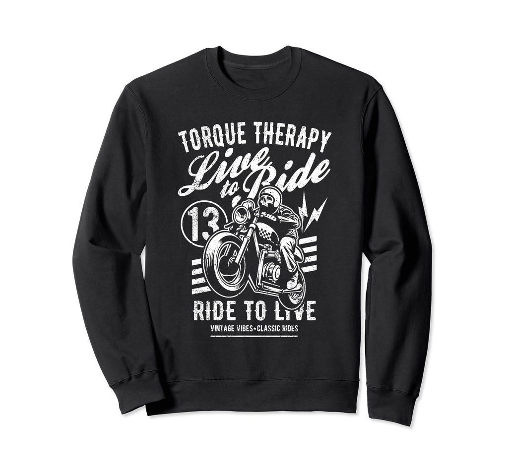 Torque Therapy Motorcycle Rider Sweatshirt - Novelty Apparel Men Women - T-Shirt, Sweatshirt, Hoodie