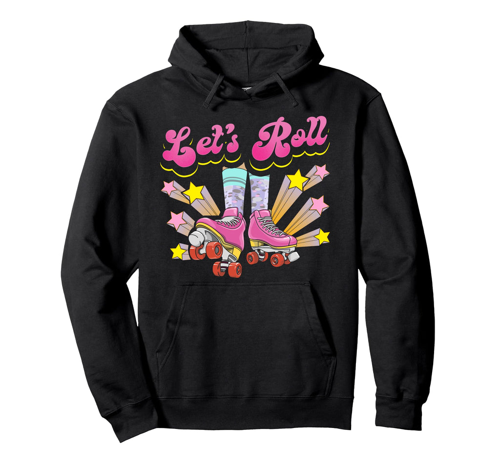 Roller Skating Skate 1970S Lets Roll Hoodie - Minimalist Print Men Women - T-Shirt, Sweatshirt, Hoodie