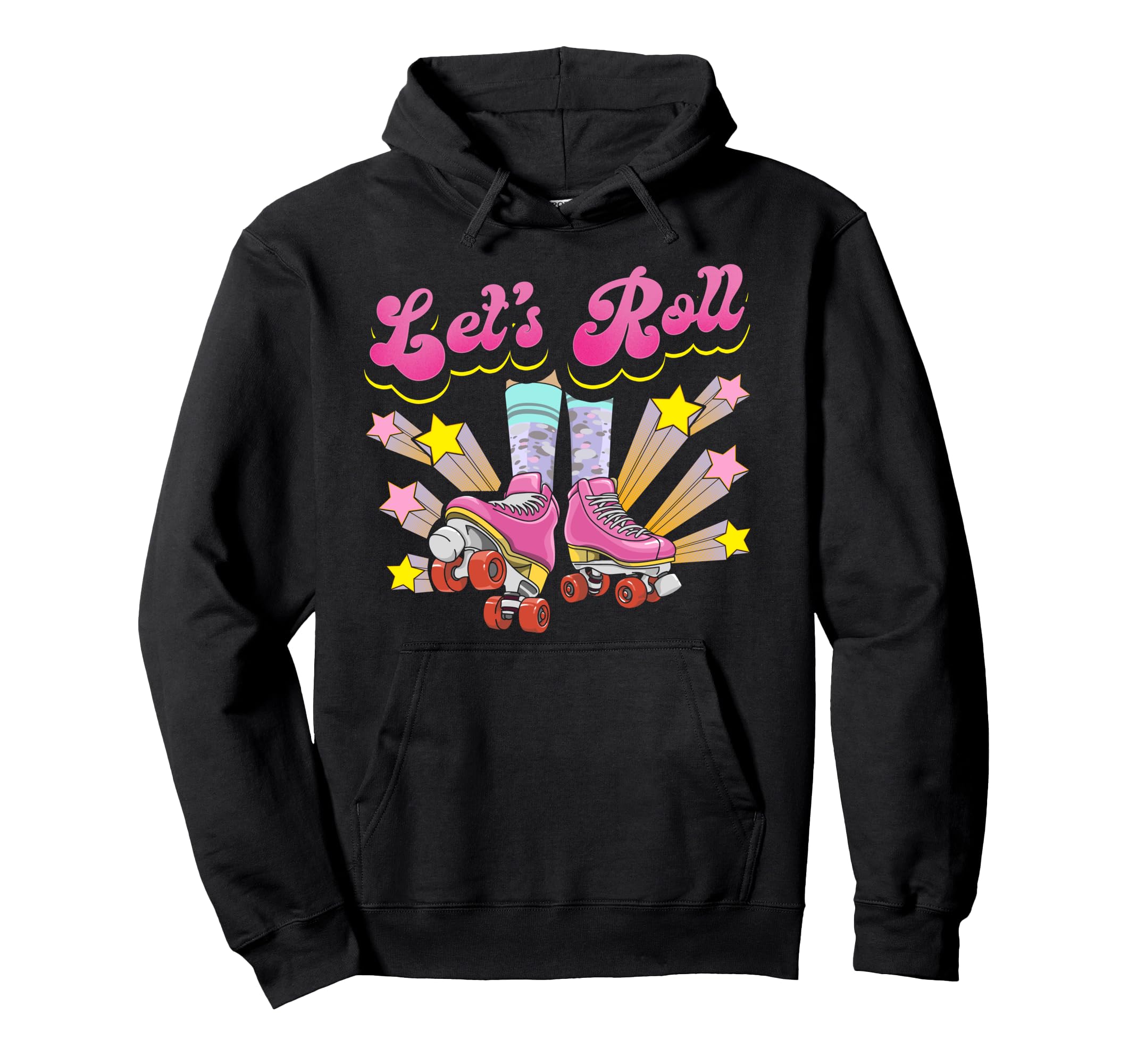 Roller Skating Skate 1970S Lets Roll Hoodie - Minimalist Print Men Women - T-Shirt, Sweatshirt, Hoodie