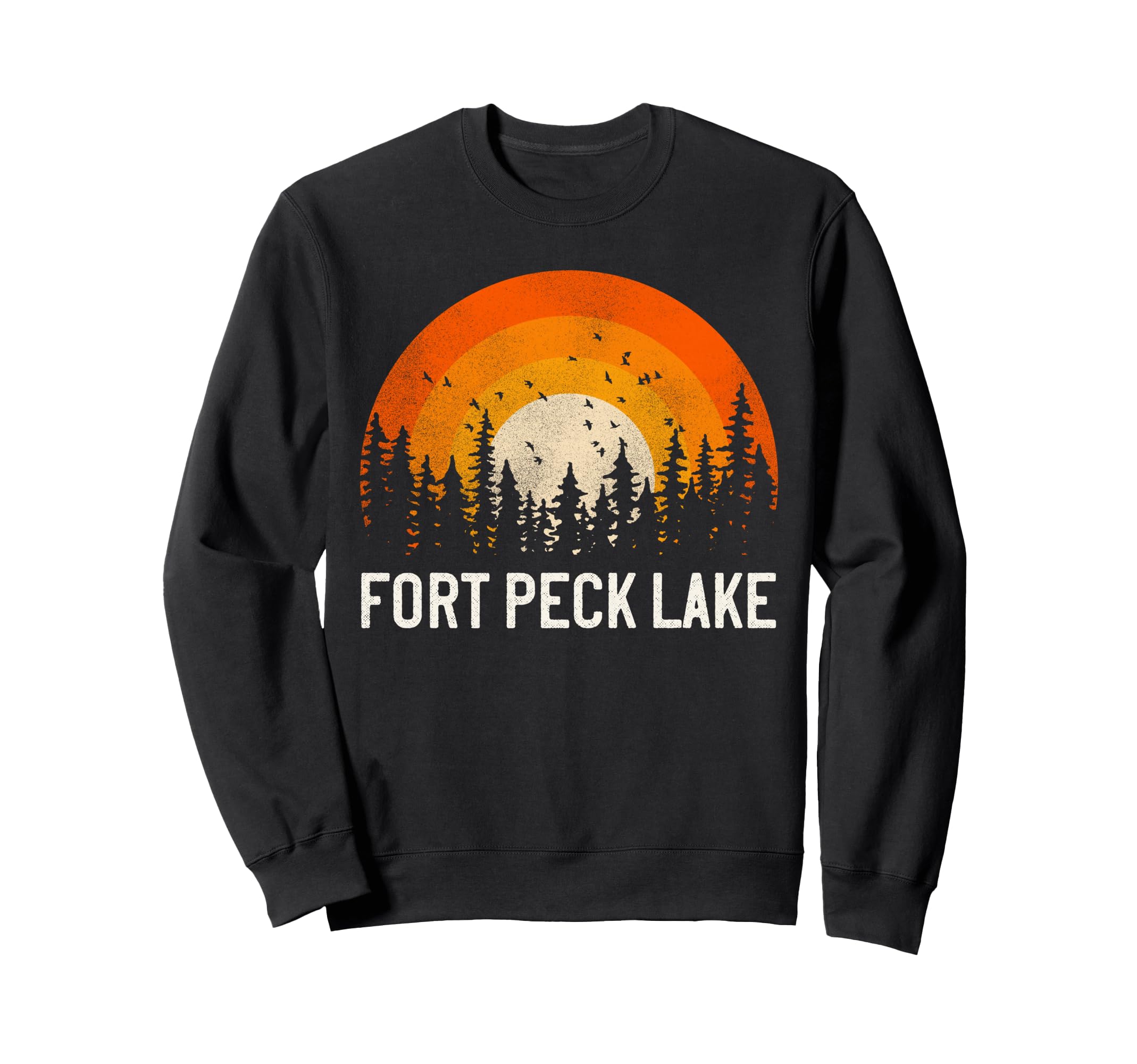 Fort Peck Lake 70S 80S Sweatshirt - Unique Graphic for Adults - T-Shirt, Sweatshirt, Hoodie