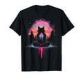 Synthwave Cat Samurai Mediation T-Shirt - Streetwear Style Men Women - T-Shirt, Sweatshirt, Hoodie