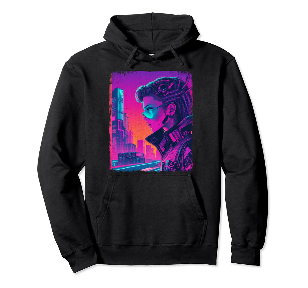 Cyberpunk And City Vaporwave 80S Hoodie - Aesthetic Graphic Men Women - T-Shirt, Sweatshirt, Hoodie