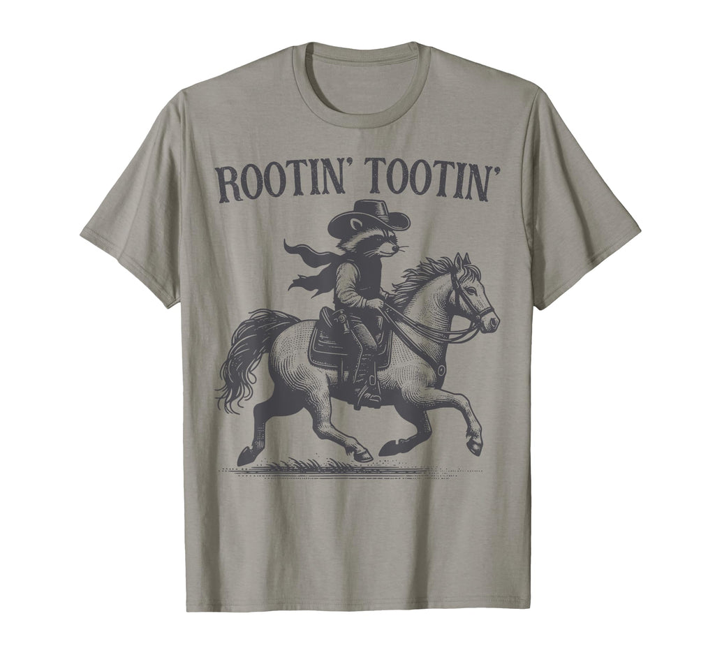 Rootin Tootin Trash Panda Western T-Shirt - Custom Art Print Men Women - T-Shirt, Sweatshirt, Hoodie