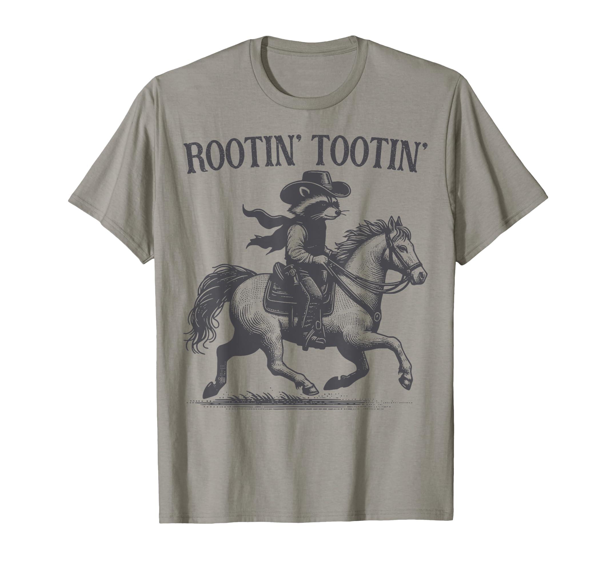 Rootin Tootin Trash Panda Western T-Shirt - Custom Art Print Men Women - T-Shirt, Sweatshirt, Hoodie
