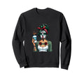 Diva Coffee Skull Make Up Pin Up Sweatshirt - Streetwear Style Unisex - T-Shirt, Sweatshirt, Hoodie