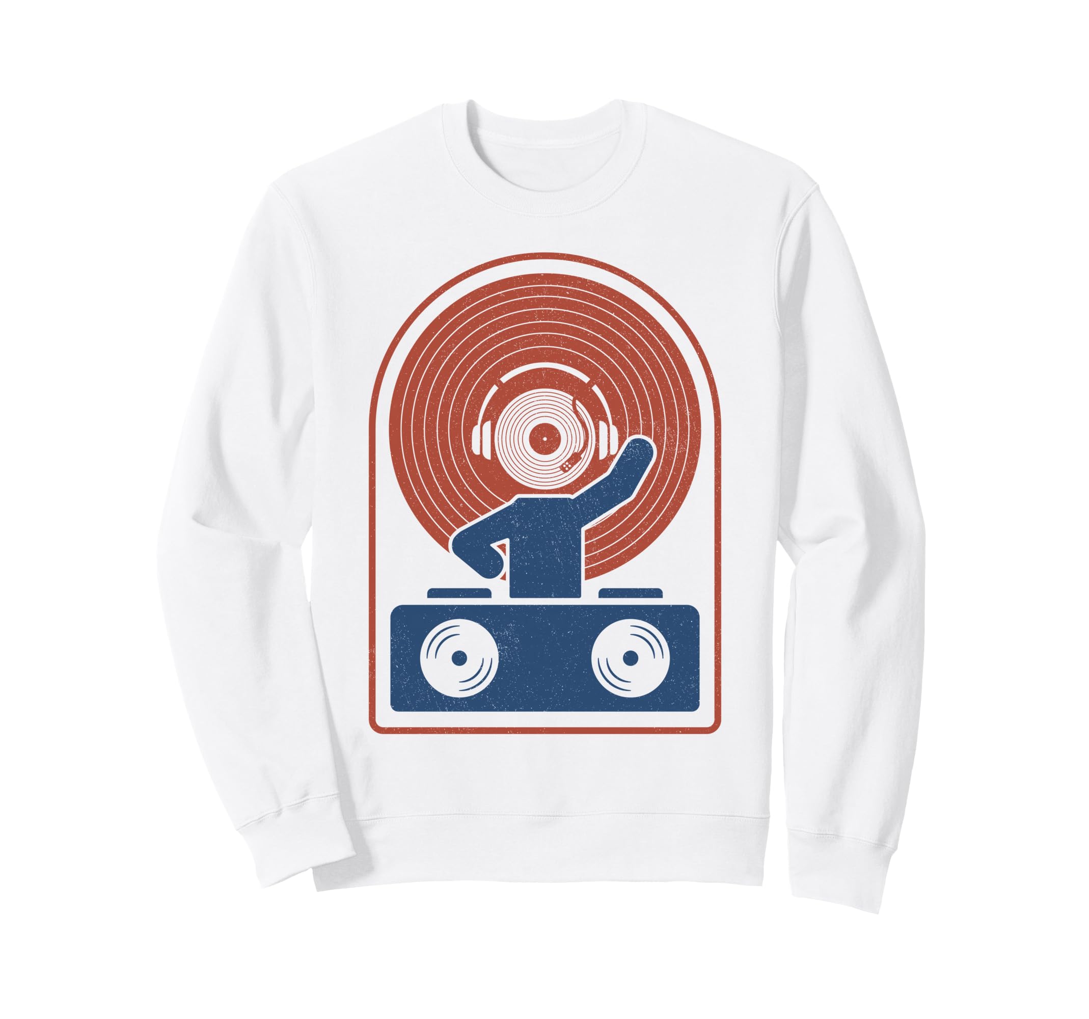 Dj Disc Jockey Vinyl Record Player Sweatshirt - Trendy Graphic for Adults - T-Shirt, Sweatshirt, Hoodie