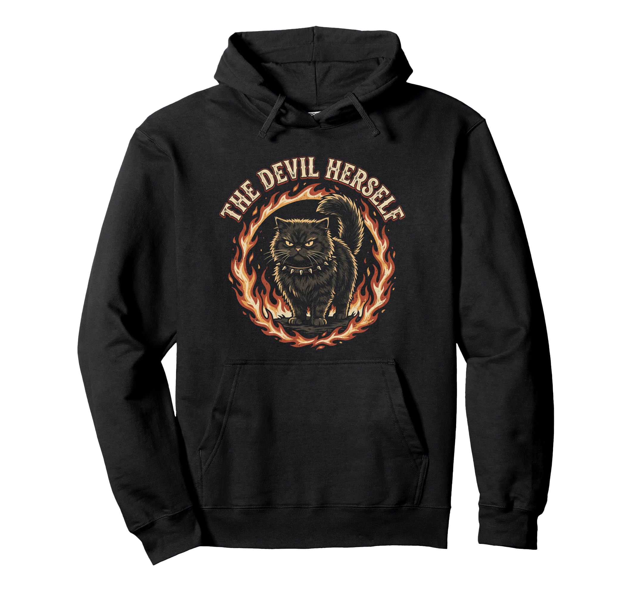 Devil Herself Occult Dark Feminine Hoodie - Trendy Graphic for Adults - T-Shirt, Sweatshirt, Hoodie