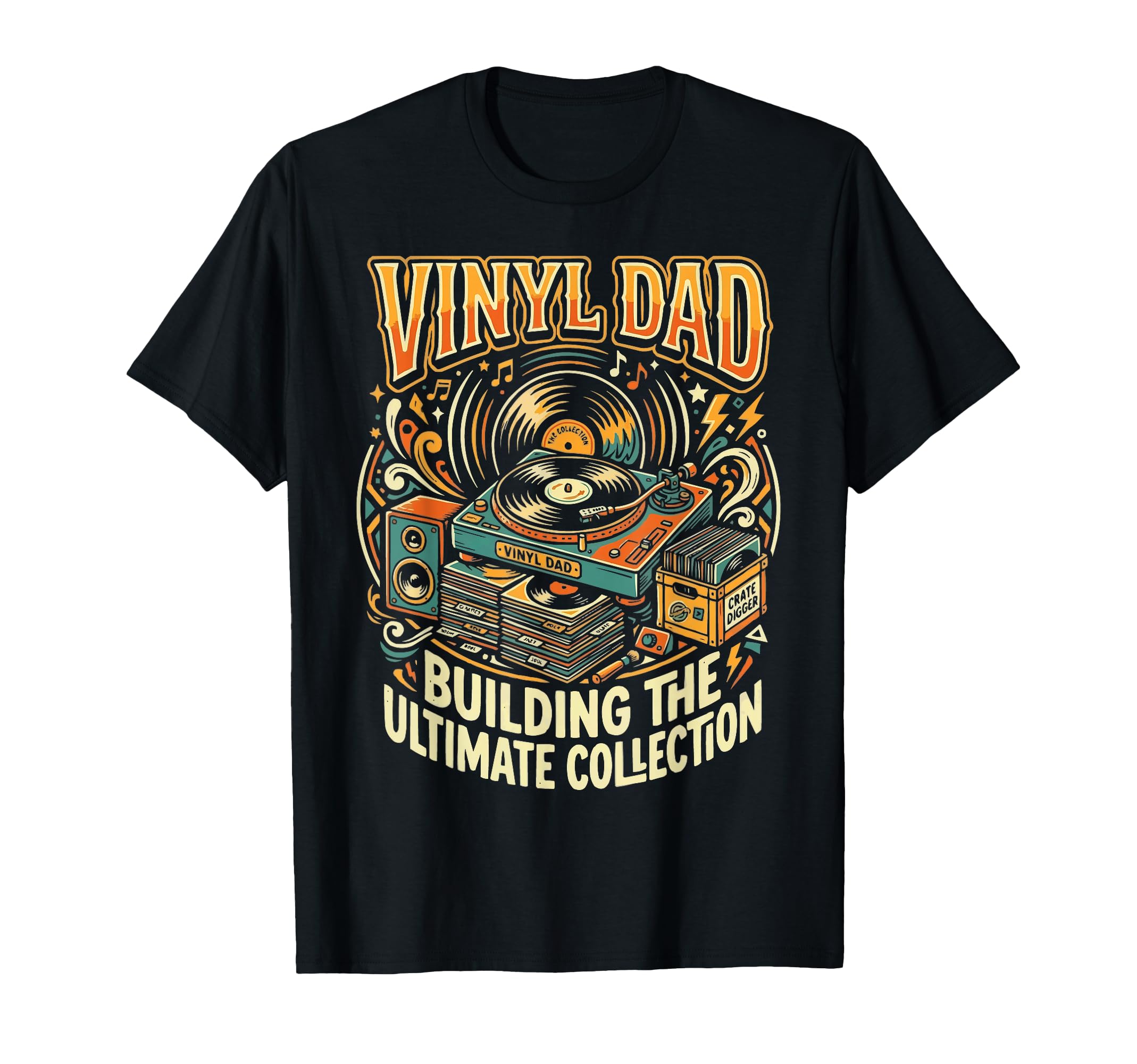 Vinyl Record Player Vinyl Collector Dad T-Shirt - Trendy Graphic Unisex - T-Shirt, Sweatshirt, Hoodie