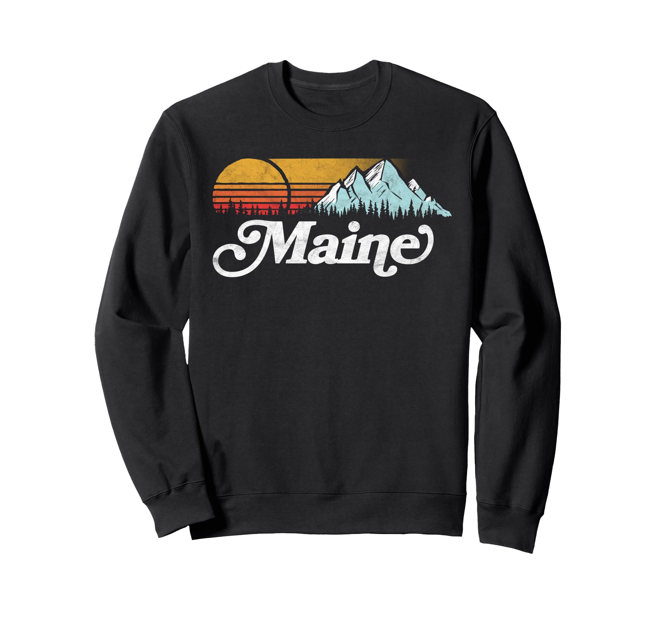 Vibe Maine Mountains Sun Sweatshirt - Casual Everyday Wear for Adults - T-Shirt, Sweatshirt, Hoodie