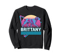 Brittany Spaniel Synthwave Sweatshirt - Minimalist Print for Adults - T-Shirt, Sweatshirt, Hoodie