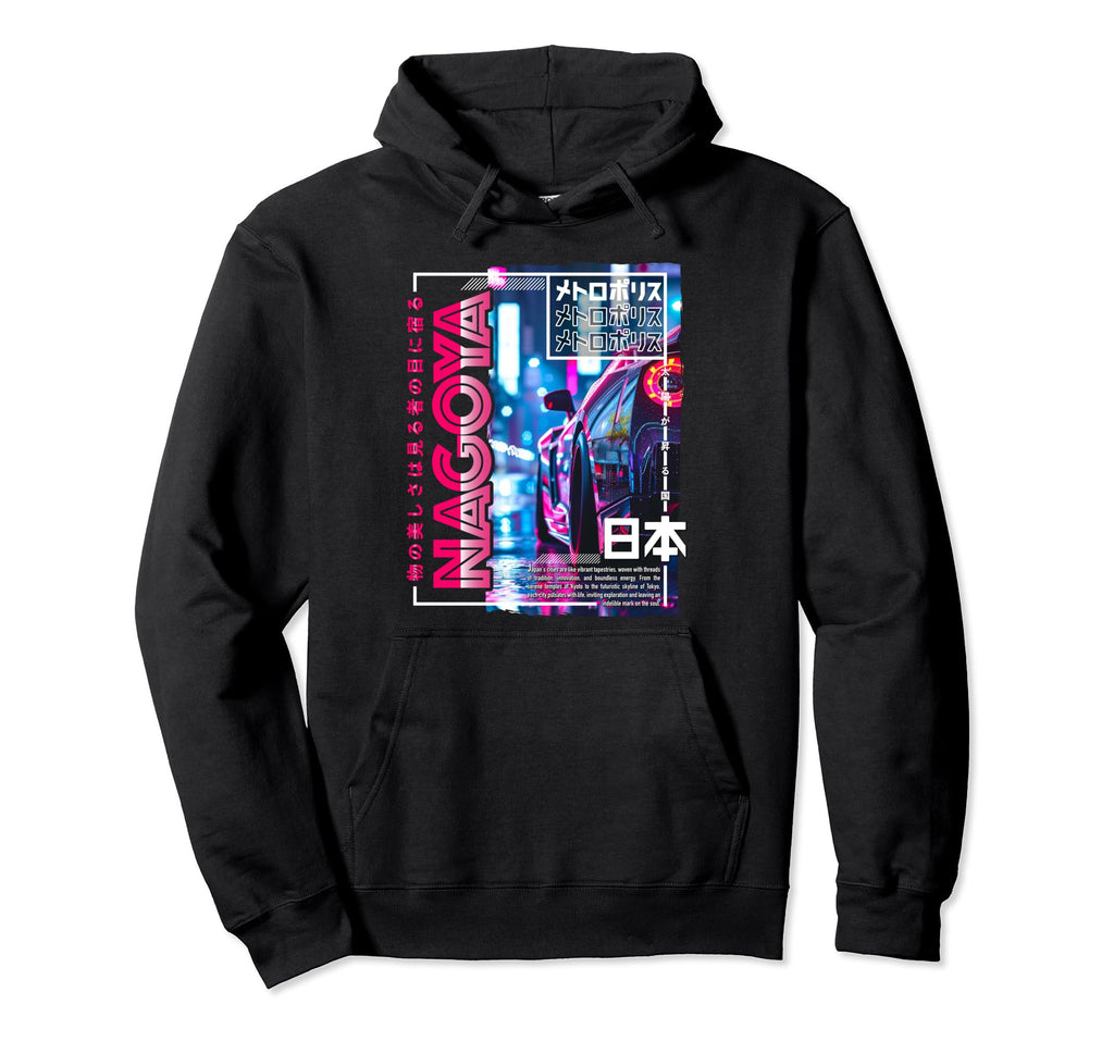 Nagoya City 80S Synthwave Racing Car Hoodie - Graphic Print Men Women - T-Shirt, Sweatshirt, Hoodie