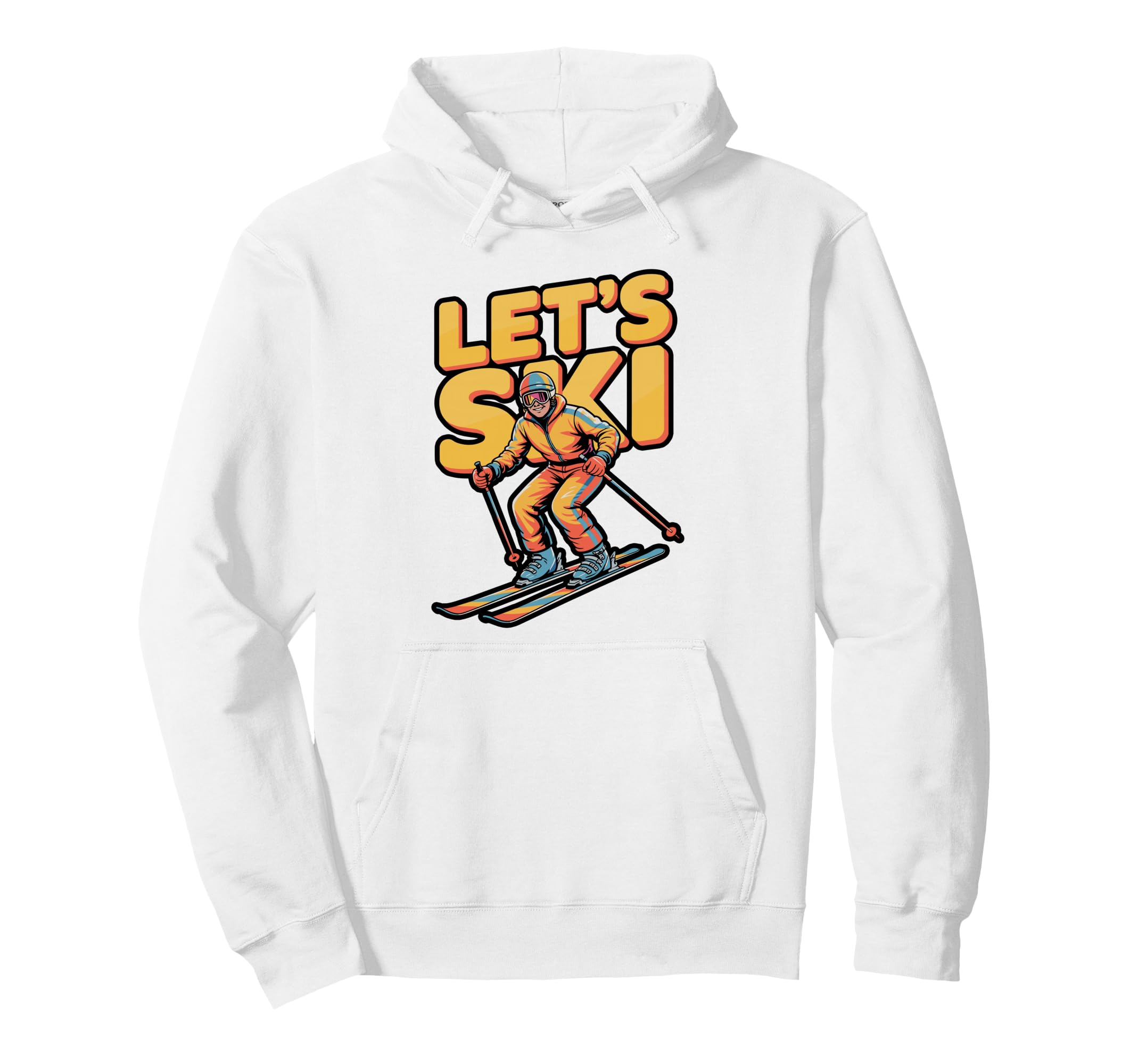 Lets Ski Gradient Mountain Skier Hoodie - Fun Novelty Design Men Women - T-Shirt, Sweatshirt, Hoodie