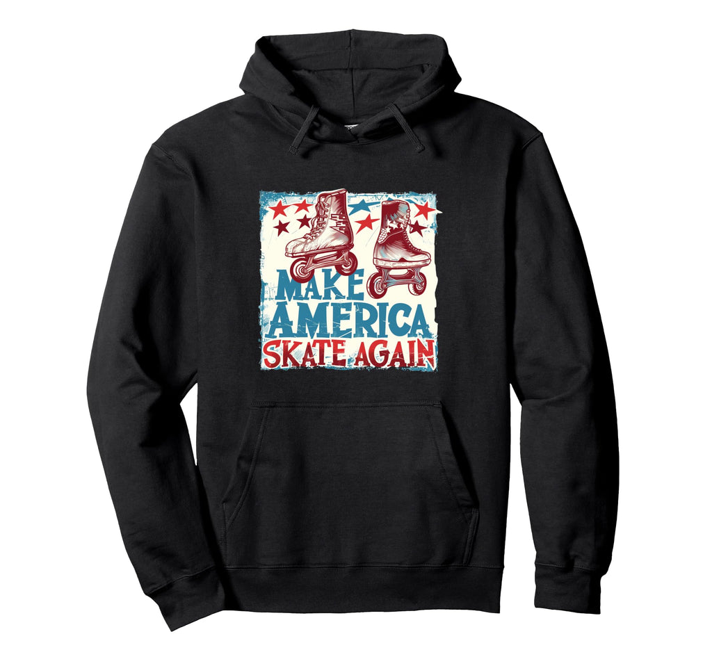 Funny Rollerskating Make America Skate Hoodie - Unique Graphic Men Women - T-Shirt, Sweatshirt, Hoodie