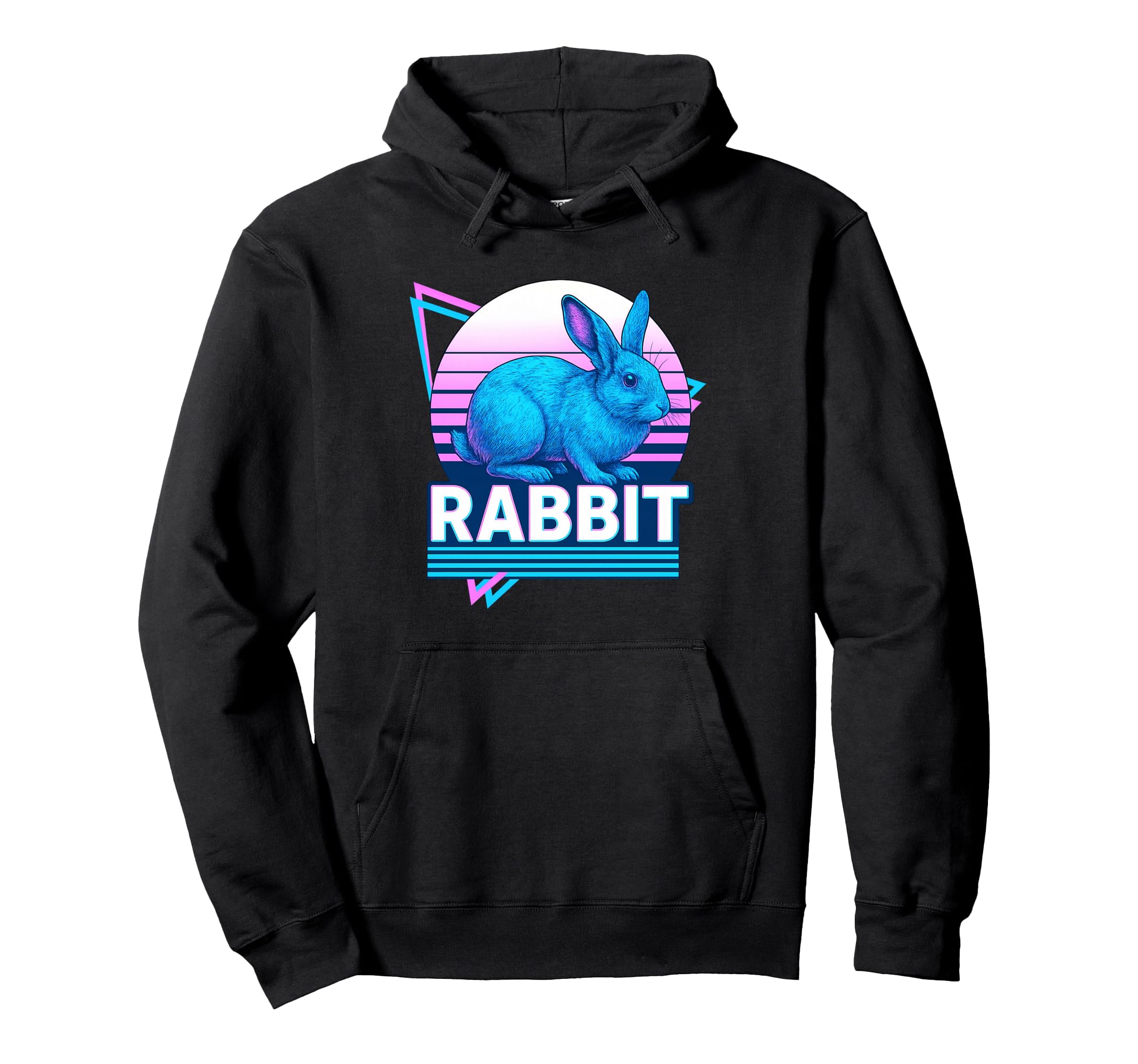 Rabbit Synthwave Aesthetic Pet Lover Hoodie - Unique Graphic Men Women - T-Shirt, Sweatshirt, Hoodie