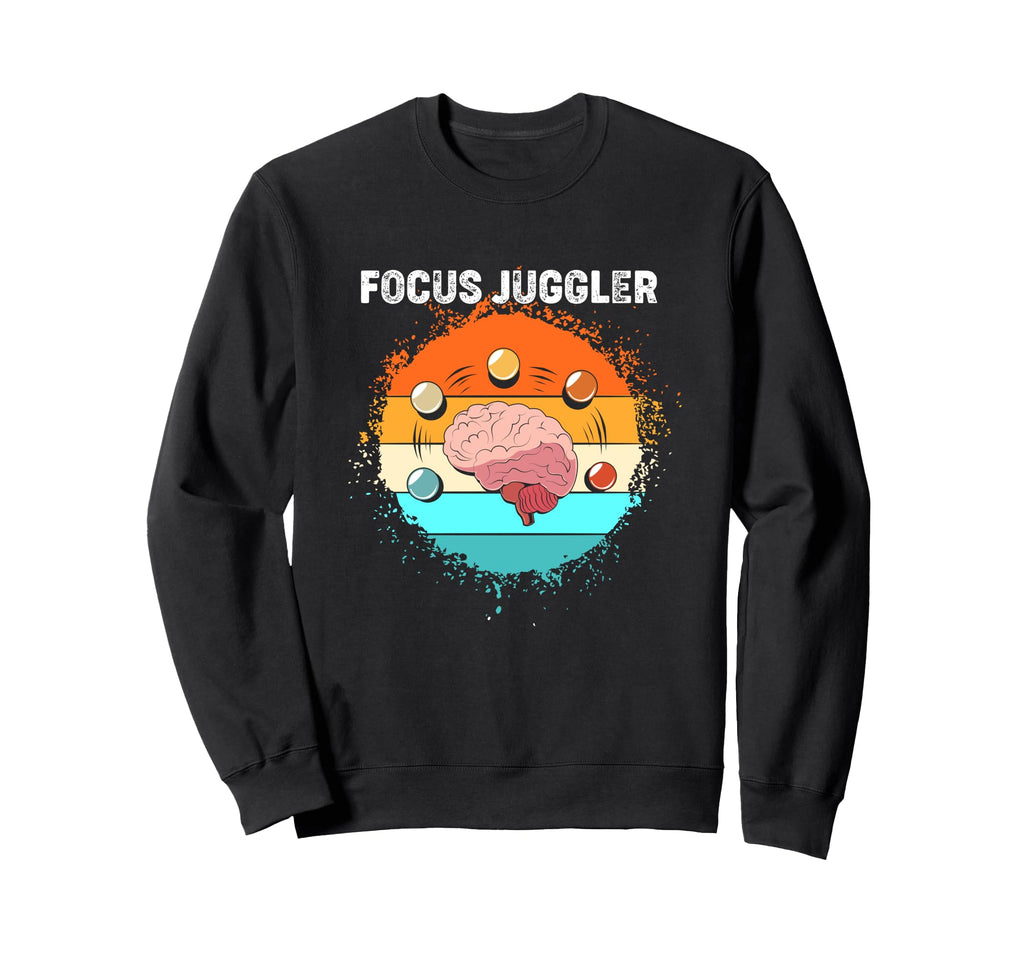 Human Brain Focus Juggler Adhd Warrior Sweatshirt - Minimalist Print Unisex - T-Shirt, Sweatshirt, Hoodie