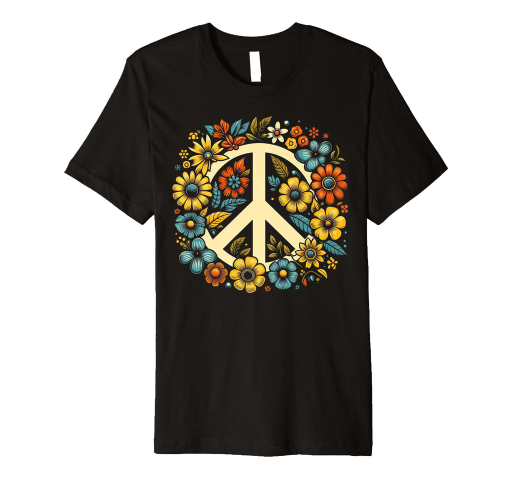 Peace Love Hippie Tie Dye 60S 70S T-Shirt - Novelty Apparel for Adults - T-Shirt, Sweatshirt, Hoodie