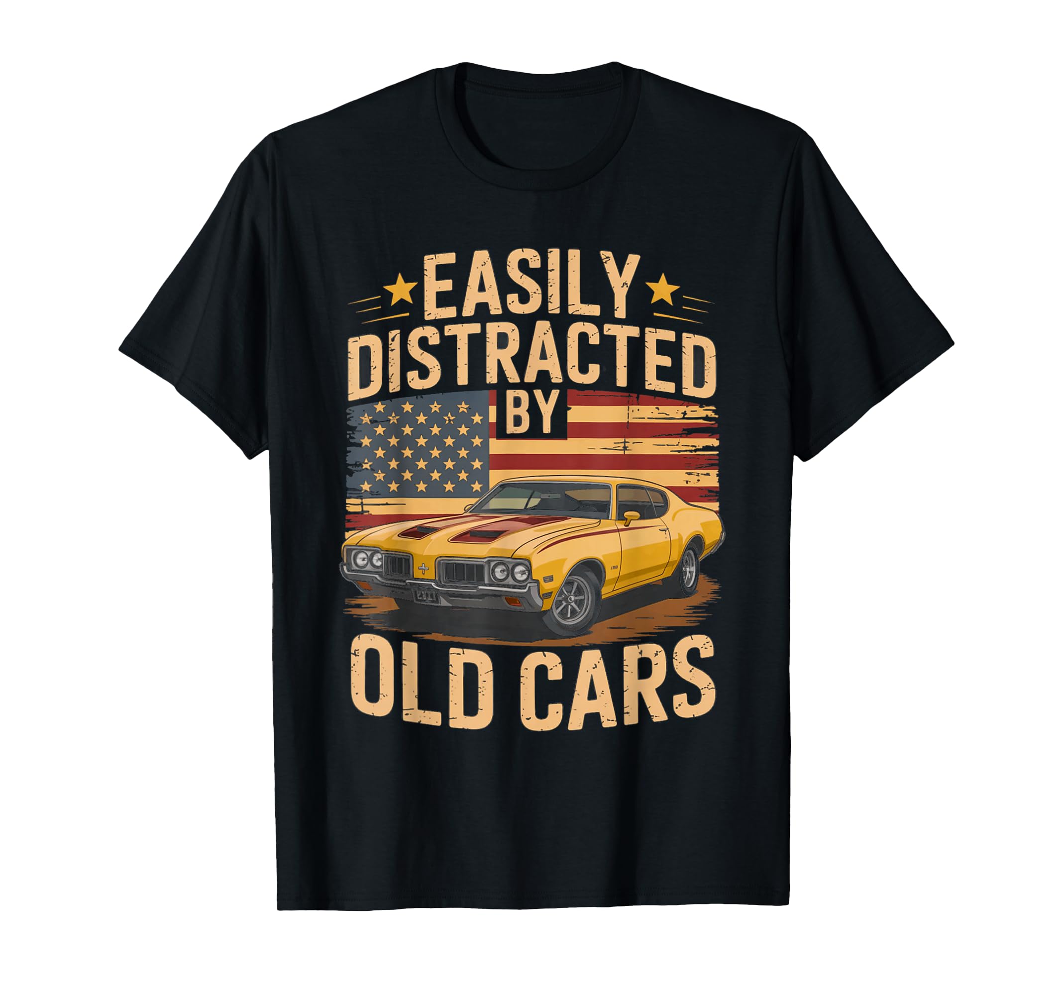Easily Distracted Old Cars Muscle T-Shirt - Aesthetic Graphic Men Women - T-Shirt, Sweatshirt, Hoodie