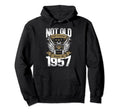 Motorcycle Biker Birthday Built 1957 Hoodie - Minimalist Print for Adults - T-Shirt, Sweatshirt, Hoodie