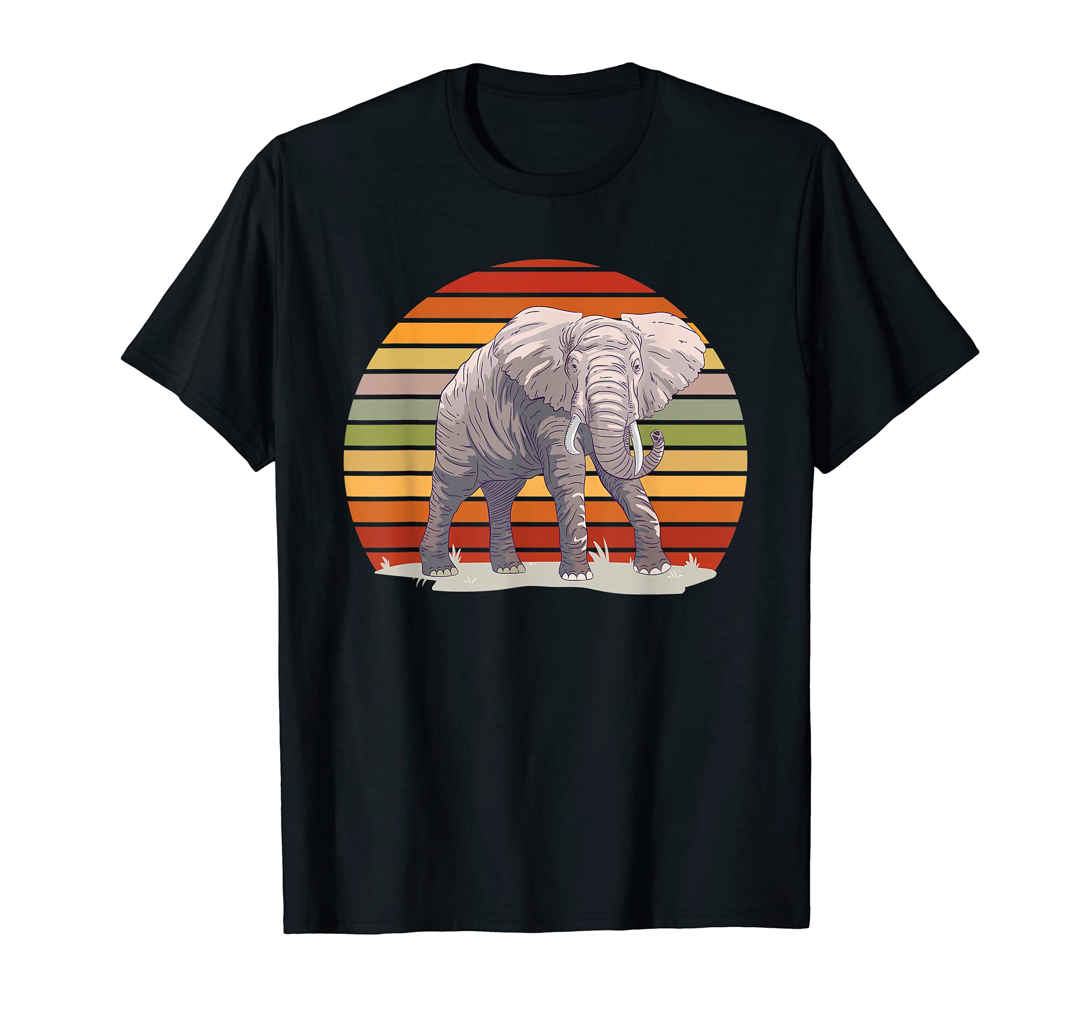 Sunset Colors Silhouette Elephant T-Shirt - Trendy Graphic for Adults - T-Shirt, Sweatshirt, Hoodie